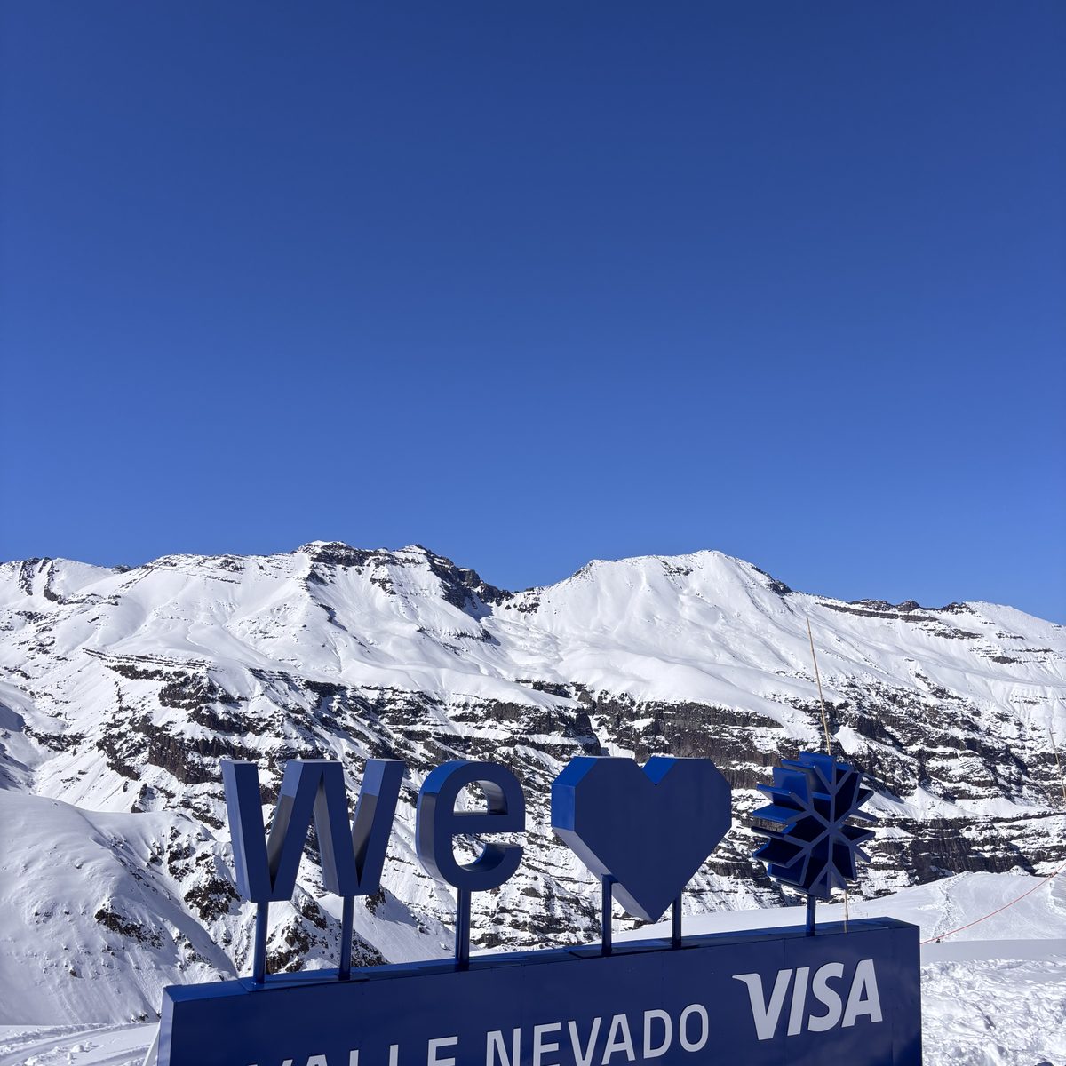 Valle Nevado ski resort sign